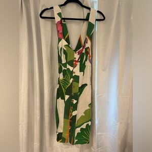 FARM RIO pattern mini dress w cross back